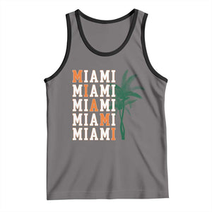 Miami Pride Palm Tree Graphic Tank Top Orange and Green Tropical City Vibes TS02 Deep Heather Black Print Your Wear