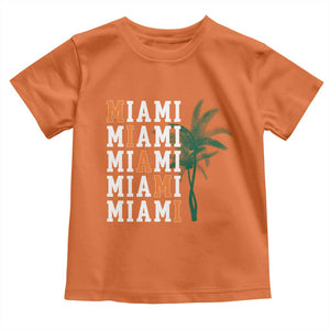 Miami Pride Palm Tree Graphic Toddler T Shirt Orange and Green Tropical City Vibes TS02 Orange Print Your Wear