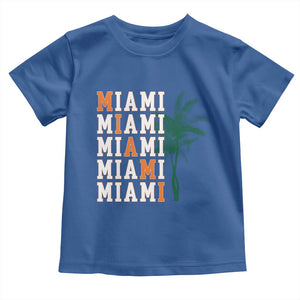 Miami Pride Palm Tree Graphic Toddler T Shirt Orange and Green Tropical City Vibes TS02 Royal Blue Print Your Wear
