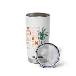 Miami Pride Palm Tree Graphic Tumbler Cup Orange and Green Tropical City Vibes TS02 Print Your Wear