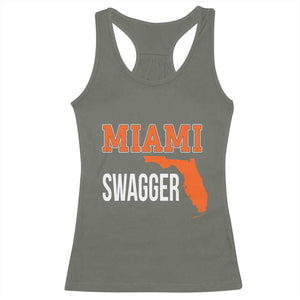 Miami Swagger Pride Racerback Tank Top Florida State Map Local Love TS02 Military Green Print Your Wear