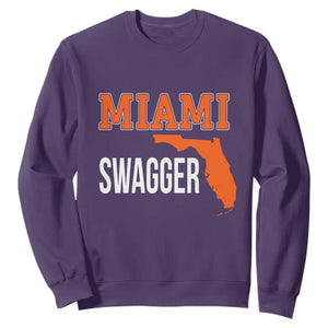 Miami Swagger Pride Sweatshirt Florida State Map Local Love TS02 Purple Print Your Wear