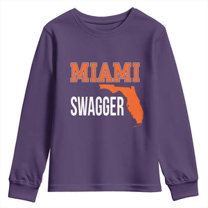 Miami Swagger Pride Youth Sweatshirt Florida State Map Local Love TS02 Purple Print Your Wear