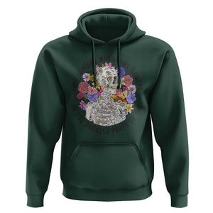 Grunge Aesthetic Skeleton Hoodie Find Someone Who Grows Flowers In The Darkest Part Of You TS02 Dark Forest Green Print Your Wear