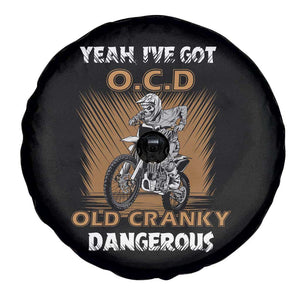 Biker Skeleton Spare Tire Cover I've Got OCD Old Cranky Dangerous Dirt Bike Motorcross TS02 Print Your Wear