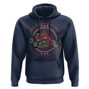 Motorcycle Grandpa Hoodie Some Grandpas Play Bingo Real Grandpas Ride Motorcycles Grumpy Old Man Biker TS02 Navy Print Your Wear