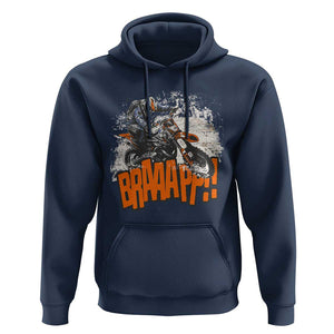 Dirt Bike Hoodie Braaap Cool Motorcycle Rider Enthusiast Biker Motorcross TS02 Navy Print Your Wear