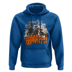 Dirt Bike Hoodie Braaap Cool Motorcycle Rider Enthusiast Biker Motorcross TS02 Royal Blue Print Your Wear