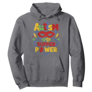 Autism Acceptance Hoodie Autism Is My Superpower Autistic Hero TS02 Charcoal Printyourwear