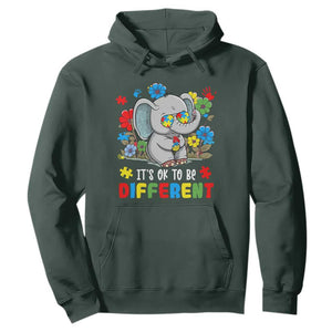 Autism Awareness Elephant Hoodie It's Ok To Be Different Proud Autistic Acceptance TS02 Dark Forest Green Printyourwear