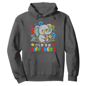 Autism Awareness Elephant Hoodie It's Ok To Be Different Proud Autistic Acceptance TS02 Dark Heather Printyourwear