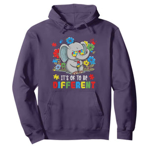 Autism Awareness Elephant Hoodie It's Ok To Be Different Proud Autistic Acceptance TS02 Purple Printyourwear