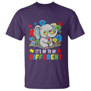 Autism Awareness Elephant T Shirt It's Ok To Be Different Proud Autistic Acceptance TS02 Purple Printyourwear