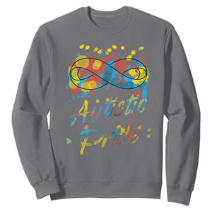 Autism Acceptance Sweatshirt Autistic Pride Support Rainbow Infinity Symbol TS02 Charcoal Printyourwear