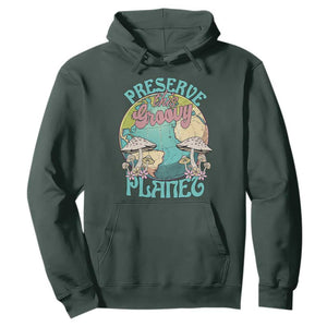 Earth Day Hoodie Preserve This Groovy Planet TS02 Dark Forest Green Printyourwear