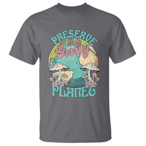 Earth Day T Shirt Preserve This Groovy Planet TS02 Charcoal Printyourwear