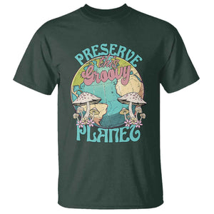 Earth Day T Shirt Preserve This Groovy Planet TS02 Dark Forest Green Printyourwear