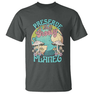 Earth Day T Shirt Preserve This Groovy Planet TS02 Dark Heather Printyourwear