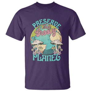Earth Day T Shirt Preserve This Groovy Planet TS02 Purple Printyourwear