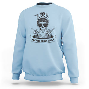 Funny Stepmom Sweatshirt Badass Bonus Mom TS02 Light Blue Printyourwear