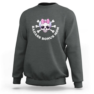 Funny Stepmom Sweatshirt Badass Bonus Mom TS02 Dark Heather Printyourwear