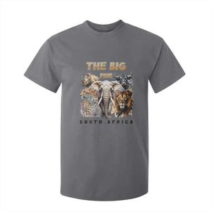 The Big Five South Africa T Shirt For Kid Elephant Lion Rhino Buffalo Leopard Animals Safari Wildlife TS02 Charcoal Print Your Wear