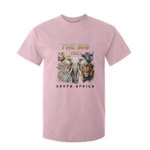 The Big Five South Africa T Shirt For Kid Elephant Lion Rhino Buffalo Leopard Animals Safari Wildlife TS02 Light Pink Print Your Wear