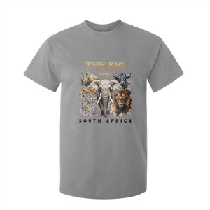The Big Five South Africa T Shirt For Kid Elephant Lion Rhino Buffalo Leopard Animals Safari Wildlife TS02 Sport Gray Print Your Wear