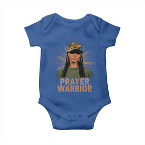 Black Prayer Warrior Baby Onesie Jesus God Christian Camo Girl TS02 Royal Blue Print Your Wear
