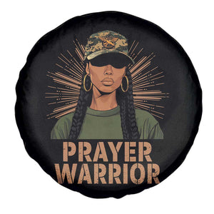 Black Prayer Warrior Spare Tire Cover Jesus God Christian Camo Girl TS02 Print Your Wear