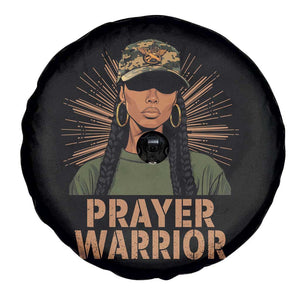 Black Prayer Warrior Spare Tire Cover Jesus God Christian Camo Girl TS02 Print Your Wear