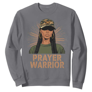 Black Prayer Warrior Sweatshirt Jesus God Christian Camo Girl TS02 Charcoal Print Your Wear