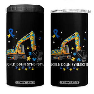 World Down Syndrome Awareness Day Bulldozer 4 in 1 Can Cooler Tumbler TS02 One Size: 16 oz Black Print Your Wear