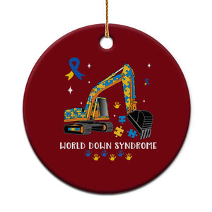 World Down Syndrome Awareness Day Bulldozer Ceramic Ornament TS02 1pc Red Print Your Wear