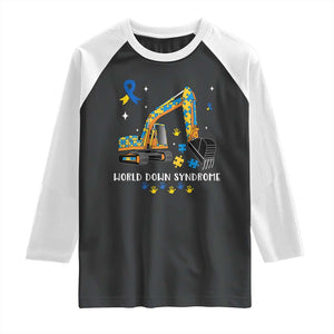 World Down Syndrome Awareness Day Bulldozer Raglan Shirt TS02 Black White Print Your Wear