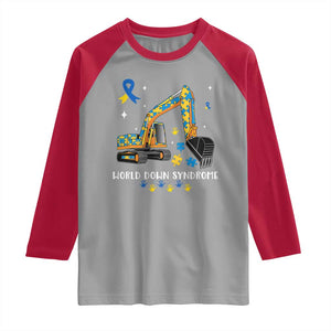 World Down Syndrome Awareness Day Bulldozer Raglan Shirt TS02 Sport Gray Red Print Your Wear