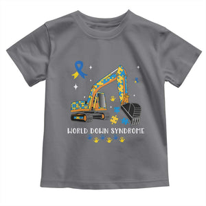World Down Syndrome Awareness Day Bulldozer Toddler T Shirt TS02 Charcoal Print Your Wear
