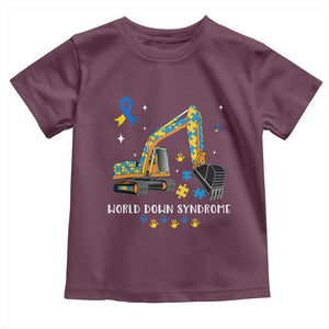 World Down Syndrome Awareness Day Bulldozer Toddler T Shirt TS02 Maroon Print Your Wear