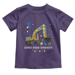 World Down Syndrome Awareness Day Bulldozer Toddler T Shirt TS02 Purple Print Your Wear