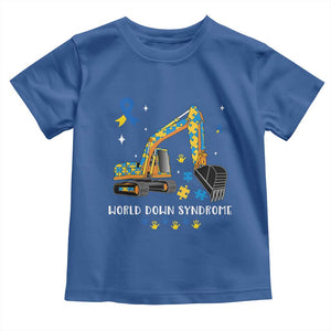 World Down Syndrome Awareness Day Bulldozer Toddler T Shirt TS02 Royal Blue Print Your Wear