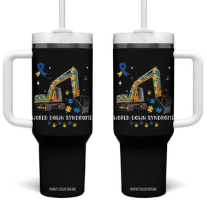 World Down Syndrome Awareness Day Bulldozer Tumbler With Handle TS02 One Size: 40 oz Black Print Your Wear