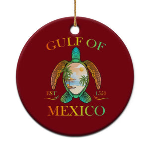 Gulf Of USA Est 2025 Ceramic Ornament Funny Turtle Beach Vibe TS02 1pc Red Print Your Wear