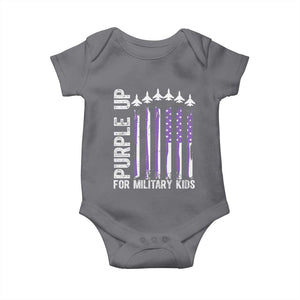 Purple Up For Military Kids Baby Onesie American Flag Air Force Military Child Month TS02 Charcoal Print Your Wear