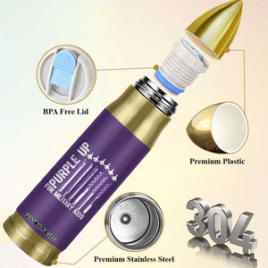 Purple Up For Military Kids Bullet Tumbler American Flag Air Force Military Child Month TS02 Print Your Wear
