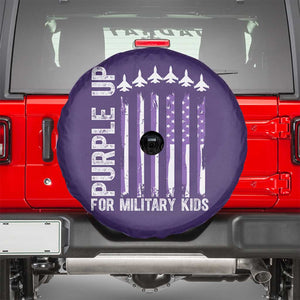 Purple Up For Military Kids Spare Tire Cover American Flag Air Force Military Child Month TS02 Purple Print Your Wear