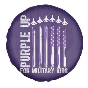 Purple Up For Military Kids Spare Tire Cover American Flag Air Force Military Child Month TS02 Print Your Wear