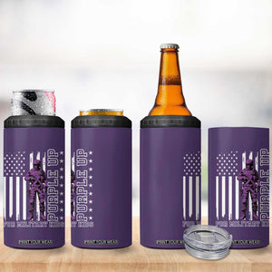 Purple Up For Military Kids 4 in 1 Can Cooler Tumbler Military Child Month TS02 Print Your Wear