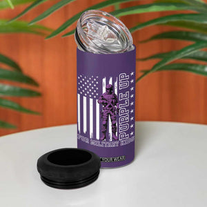 Purple Up For Military Kids 4 in 1 Can Cooler Tumbler Military Child Month TS02 Print Your Wear