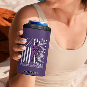 Purple Up For Military Kids 4 in 1 Can Cooler Tumbler Military Child Month TS02 Print Your Wear