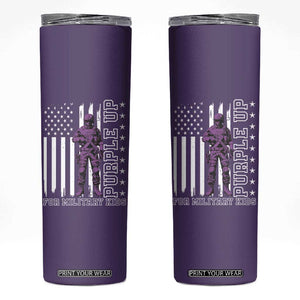Purple Up For Military Kids Skinny Tumbler Military Child Month TS02 Purple Print Your Wear